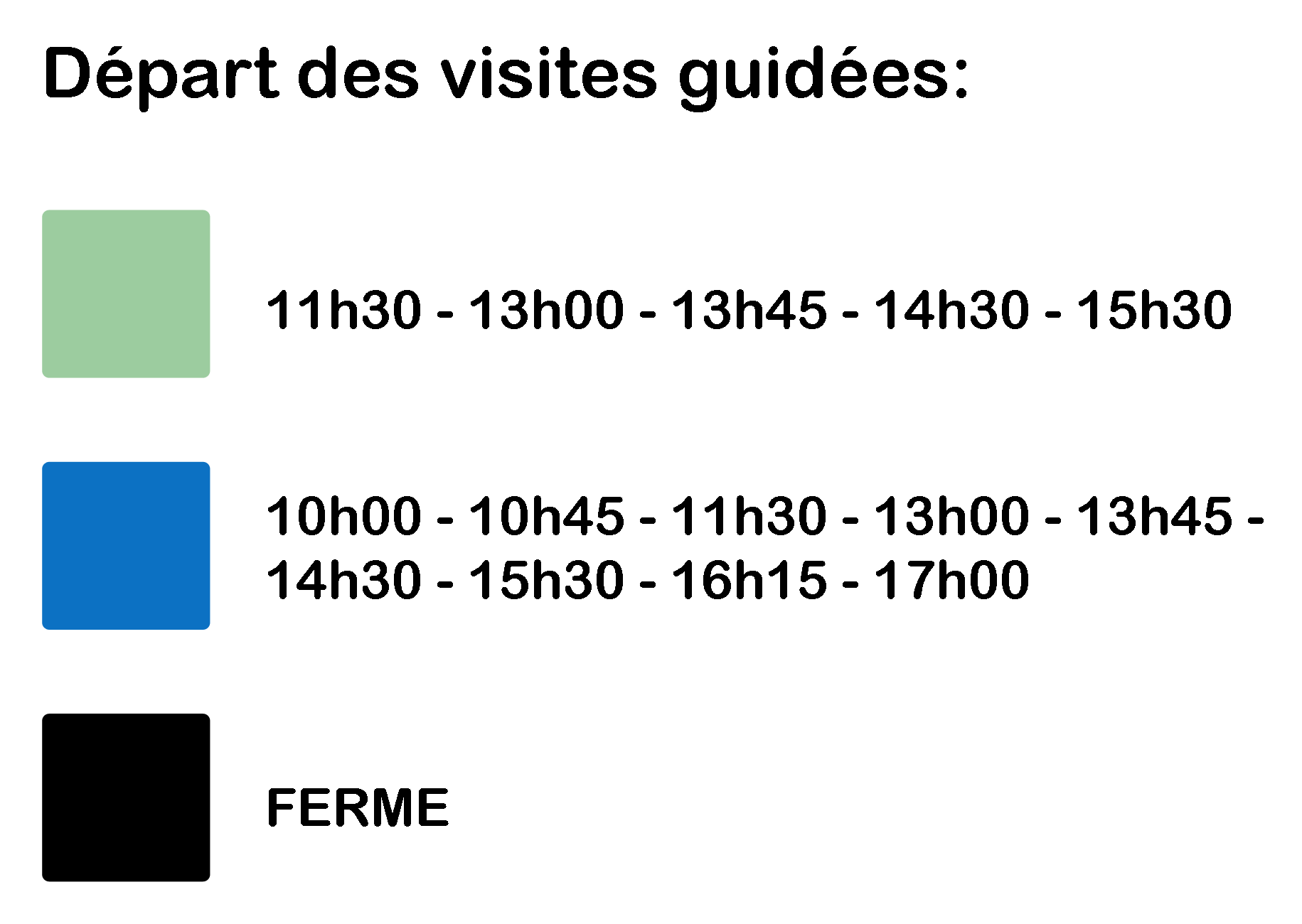 Horaires de visites horaires de visites